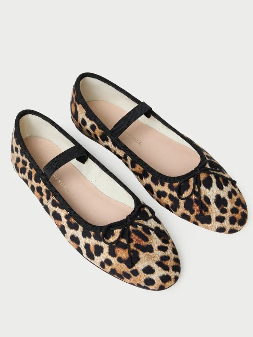 LOEFFLER RANDALL Leonie Soft Ballet Flats Size 7 Leopard Jersey Bow NEW